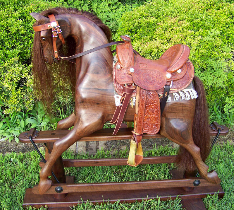 wooden glider rocking horse